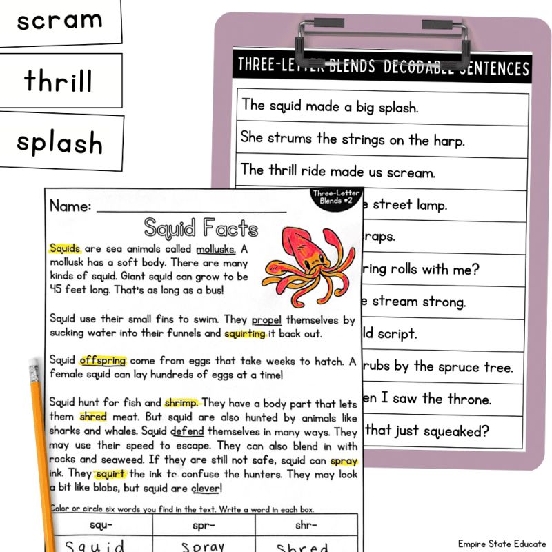 Materials are shown to be used for a reading lesson for students who are struggling with reading.