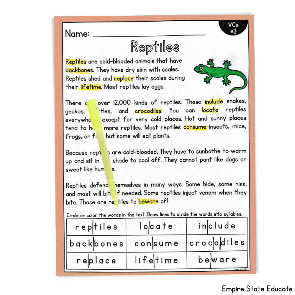 Free VCe decodable passages sample preview