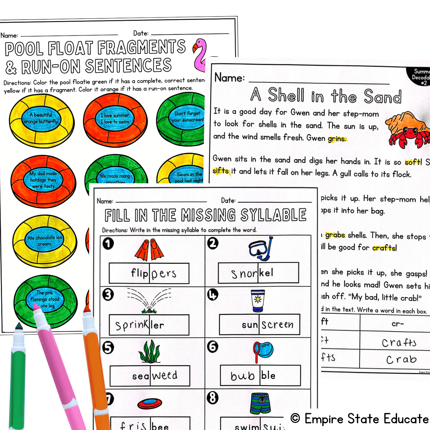Easy Summer Structured Literacy Activities for Summer School ELA