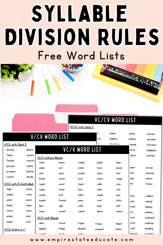 Free Multisyllabic Word List - Empire State Educate